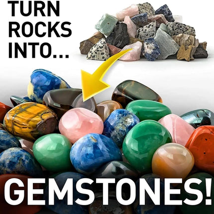 GemMaster | Rock Tumbler Kit with Quiet Operation & Leak-Proof Design | Ideal for Beginners & Educational Fun 1
