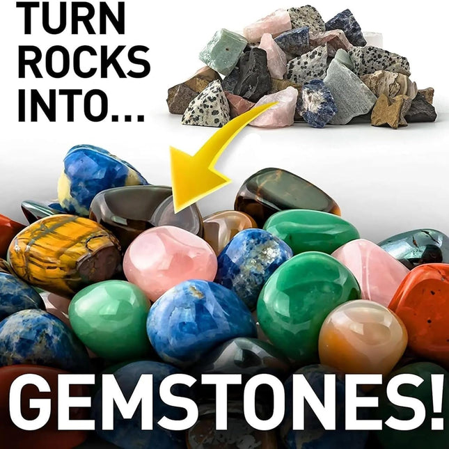 GemMaster | Rock Tumbler Kit with Quiet Operation & Leak-Proof Design | Ideal for Beginners & Educational Fun 1