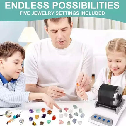 GemMaster | Rock Tumbler Kit with Quiet Operation & Leak-Proof Design | Ideal for Beginners & Educational Fun 4