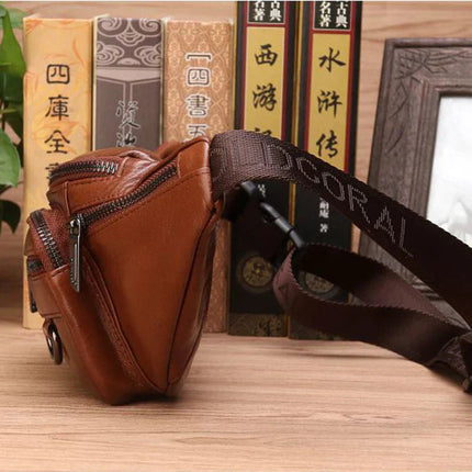 Genuine Cowhide Leather Waist Bag | Ample Storage & Versatile Design for Travel 3