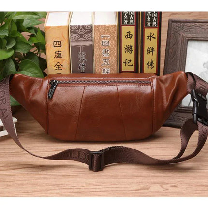 Genuine Cowhide Leather Waist Bag | Ample Storage & Versatile Design for Travel 4