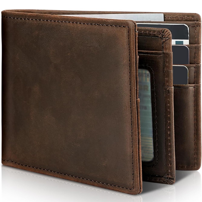 Genuine Leather Men's Wallet with RFID Protection | Slim Bifold Design for Secure Storage 1