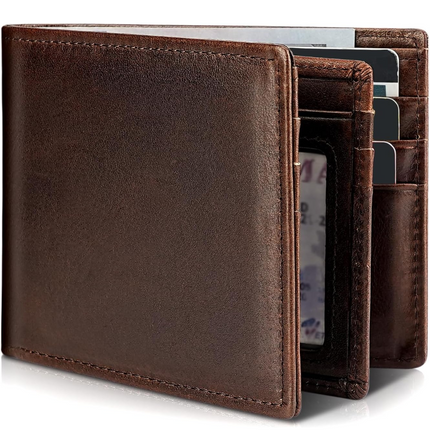 Genuine Leather Men's Wallet with RFID Protection | Slim Bifold Design for Secure Storage 2