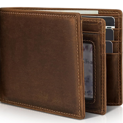 Genuine Leather Men's Wallet with RFID Protection | Slim Bifold Design for Secure Storage 3