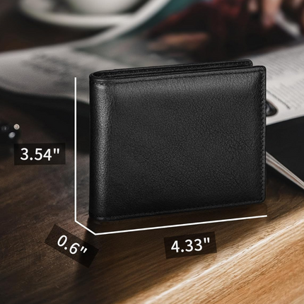 Genuine Leather Men's Wallet with RFID Protection | Slim Bifold Design for Secure Storage 6