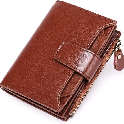 Genuine Leather Multi-Pocket Wallet with RFID Protection | Compact Design for Secure Organization 0