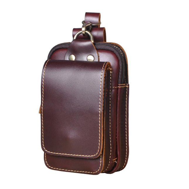 Genuine Leather Waist Pouch for Men with Adjustable Strap | Stylish Travel Bag for Organization and Protection 1