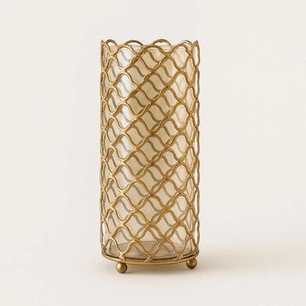 Vases, Glass Vase for Flowers with Gold Geometric Frame – image 5