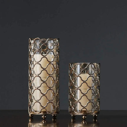 Glass Vase for Flowers with Gold Geometric Frame, Modern Decorative Gold Vase for Home Decor – image 4
