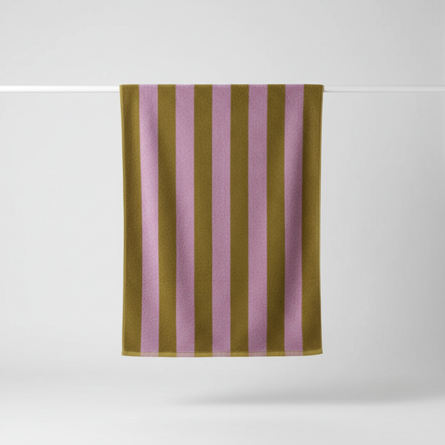 Bath Towels, Striped Cotton Towels with Retro Design – image 4
