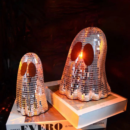 Halloween Ghost Decor, Mirrored Disco Ghost with Glass Mosaic