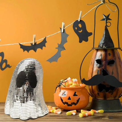 Halloween Ghost Decor, Mirrored Disco Ghost with Glass Mosaic – image 4