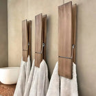 Wall Mounted Towel Holder for Bathroom Decor, Wooden Clothespin Hand Towel Holder, Kitchen Towel Holder, Laundry Room Decor