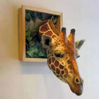 Giraffe Head Wall Sculpture, 3D Wall Art, Bathroom Wall Decor, Giraffe Decor for Office and Kids Room