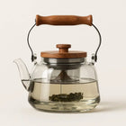 Glass Teapot with Infuser, Large Borosilicate Glass Teapot with Wooden Handle, Tea Gift for Tea Lovers