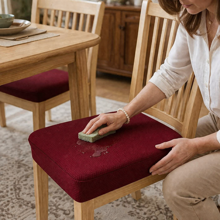 GleamSeat | Waterproof Dining Chair Covers with 4-Way Stretch Fit | Easy Clean Solution for Modern Homes 4