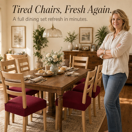 GleamSeat | Waterproof Dining Chair Covers with 4-Way Stretch Fit | Easy Clean Solution for Modern Homes 8