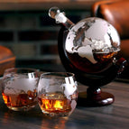 Globe Whiskey Decanter & 2 Tumblers Set
