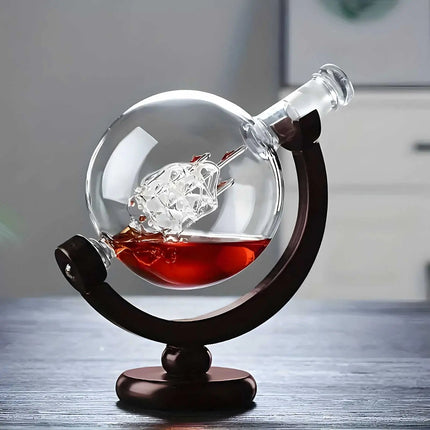 Globe Whiskey Decanter, Whiskey Decanter Set with Tumblers for Home Bar – image 5