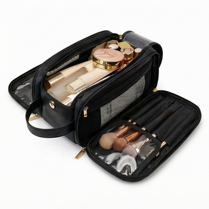 Glossa | Makeup Organizer Box with Waterproof Design & Brush Protectors | Large Capacity Cosmetic Organizer for Travel and Everyday Use 10
