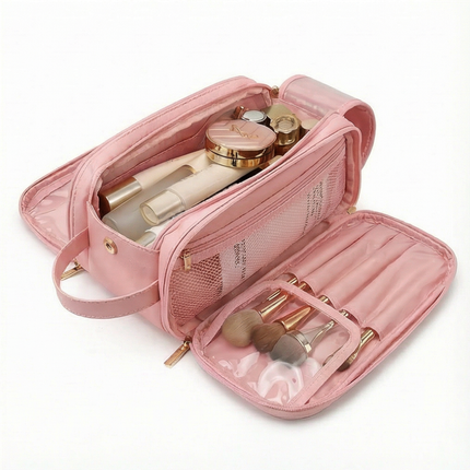 Glossa | Makeup Organizer Box with Waterproof Design & Brush Protectors | Large Capacity Cosmetic Organizer for Travel and Everyday Use 9
