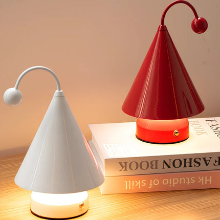 Cordless Dimmable GlowCap Lamp with Unique Cone Design | Stylish Rechargeable Lighting for Modern Elegance