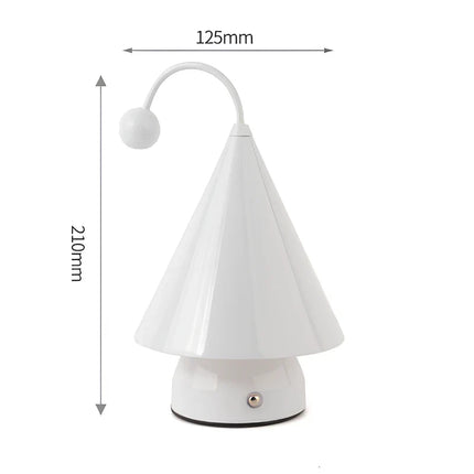 Cordless Dimmable GlowCap Lamp with Unique Cone Design | Stylish Rechargeable Lighting for Modern Elegance