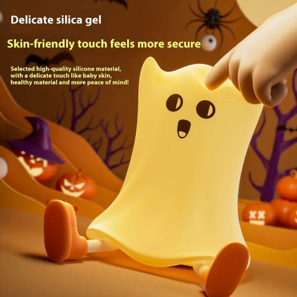 Ghost Night Light for Kids, Rechargeable Halloween Light for Halloween Decor