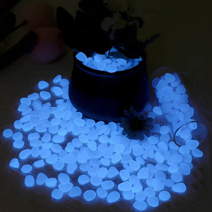 Luminous Glow Pebbles with Light-Absorbing Effect | Waterproof Decorative Stones for Gardens and Aquariums