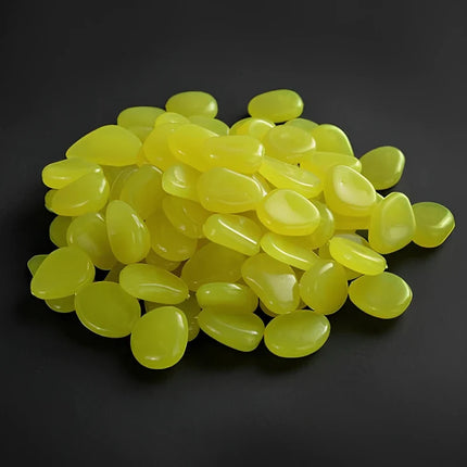 Luminous Glow Pebbles with Light-Absorbing Effect | Waterproof Decorative Stones for Gardens and Aquariums