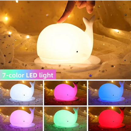 GlowWhale | Color Changing Night Light with Touch Control | Safe LED Light for Calming Sleep 1
