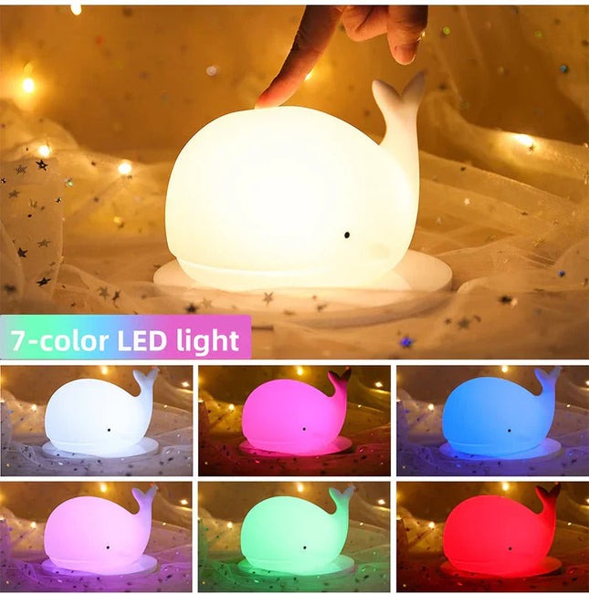 GlowWhale | Color Changing Night Light with Touch Control | Safe LED Light for Calming Sleep 1