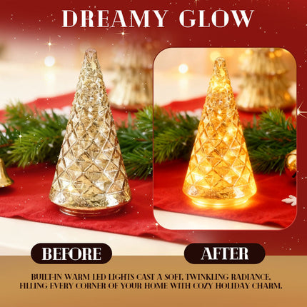 Glowing Christmas Tree Set | Elegant Holiday Decor with Timer & Amber Lights for Cozy Ambiance 5