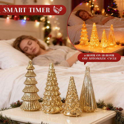 Glowing Christmas Tree Set | Elegant Holiday Decor with Timer & Amber Lights for Cozy Ambiance 6