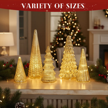 Glowing Christmas Tree Set | Elegant Holiday Decor with Timer & Amber Lights for Cozy Ambiance 7
