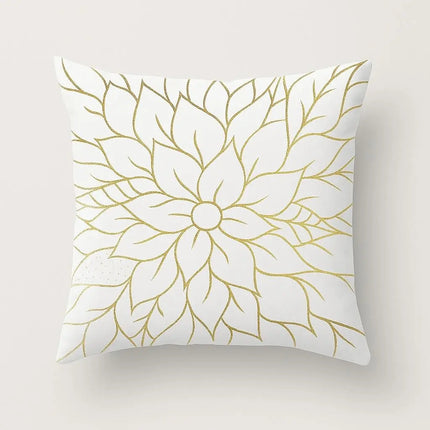 Decorative Pillow Covers 18x18, Gold Throw Pillow Cover, Geometric Cushion Cover for Sofa and Bed