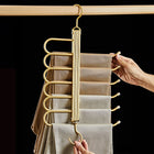 Pants Hangers Space Saving, Gold Metal Clothes Hangers with Rotating Arms for 6 Pants, Closet Organizers and Storage