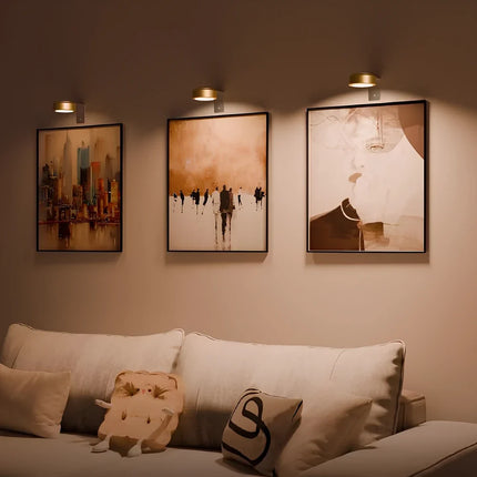 Cordless Picture Light with Adjustable Brightness | USB Rechargeable Art Lighting for Elegant Home Décor
