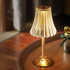 Golden Crystal Table Lamp with Touch Controls | Cordless LED Lighting for Elegant Ambiance