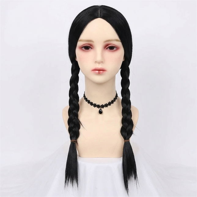 Gothic Dress Cosplay Outfit Set with Wig Options for Dark Themed Events 0