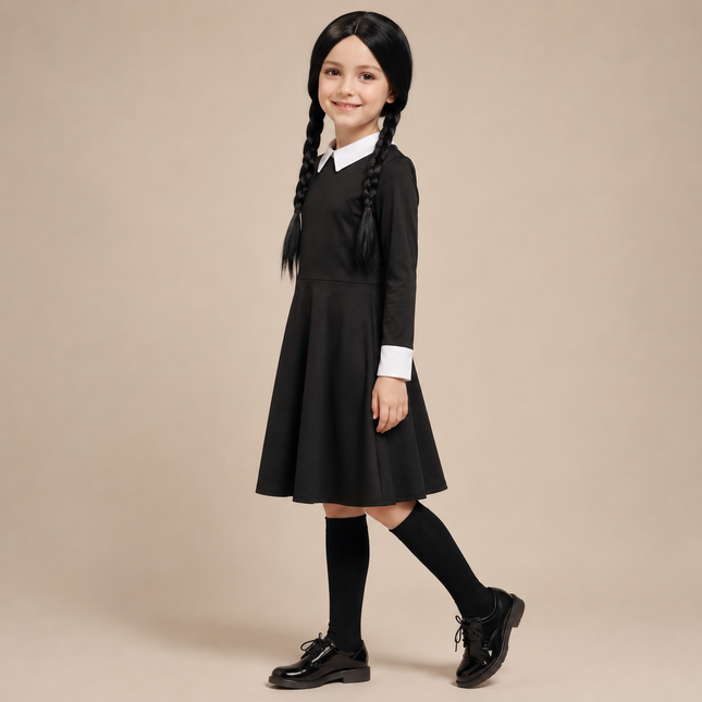 Gothic Dress Cosplay Outfit Set with Wig Options for Dark Themed Events 1