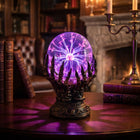 Gothic Table Lamp, Plasma Globe Lamp with Skeleton Hand, Halloween Decor, Goth Decor for Dark Academia Mood Lighting