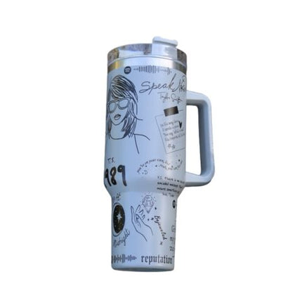 Stainless Steel Tumbler with Handle and Straw, Insulated Tumbler with Flip Lid – image 17