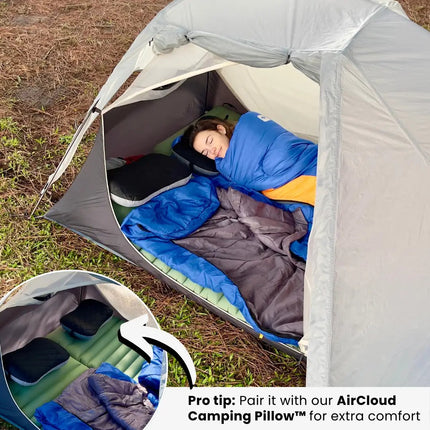 GreenCloud Air Sleeping Pad | Inflatable Camping Pad with Built-in Pillow | Ultimate Comfort for Outdoor Adventures 2