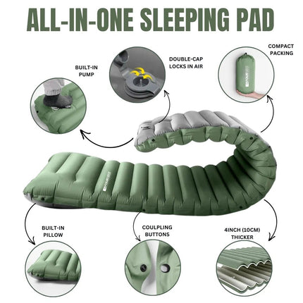 GreenCloud Air Sleeping Pad | Inflatable Camping Pad with Built-in Pillow | Ultimate Comfort for Outdoor Adventures 3