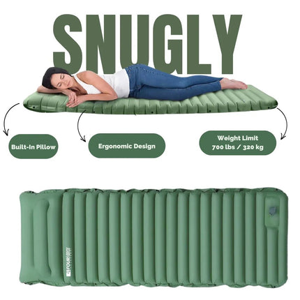 GreenCloud Air Sleeping Pad | Inflatable Camping Pad with Built-in Pillow | Ultimate Comfort for Outdoor Adventures 5