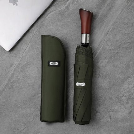 Automatic Umbrella with Wooden Handle, Large Rain Umbrella with Push Button Auto Open and Close for Everyday Use – image 4