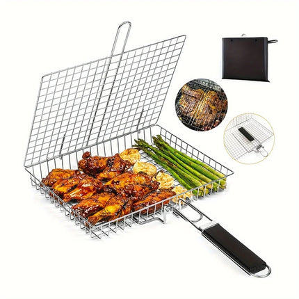 Grillaro | Foldable Grill Basket for Veggies & Fish with Non-Stick Coating | Perfect for BBQ and Easy Cleanup 1