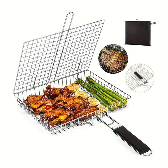 Grillaro | Foldable Grill Basket for Veggies & Fish with Non-Stick Coating | Perfect for BBQ and Easy Cleanup 1