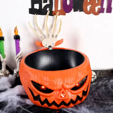 Animated Halloween Candy Bowl with Motion Activated Skeleton Hand